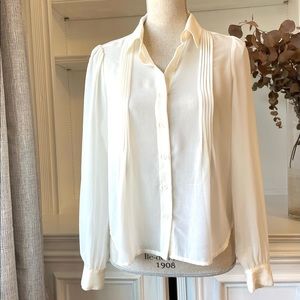 Forever21 Sheer Long Sleeves Blouse Cream size S